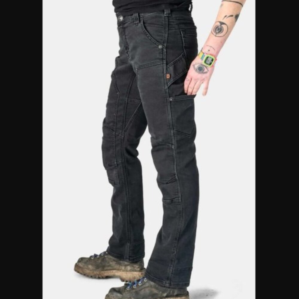 Dovetail Workwear Britt Utility Black Stretch Thermal Denim Size 000/30 - Picture 2 of 6